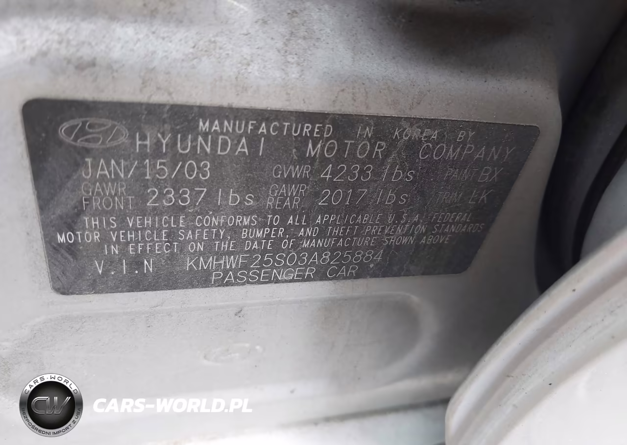 2003 Hyundai Sonata VIN:KMHWF25S03A825884 - 9