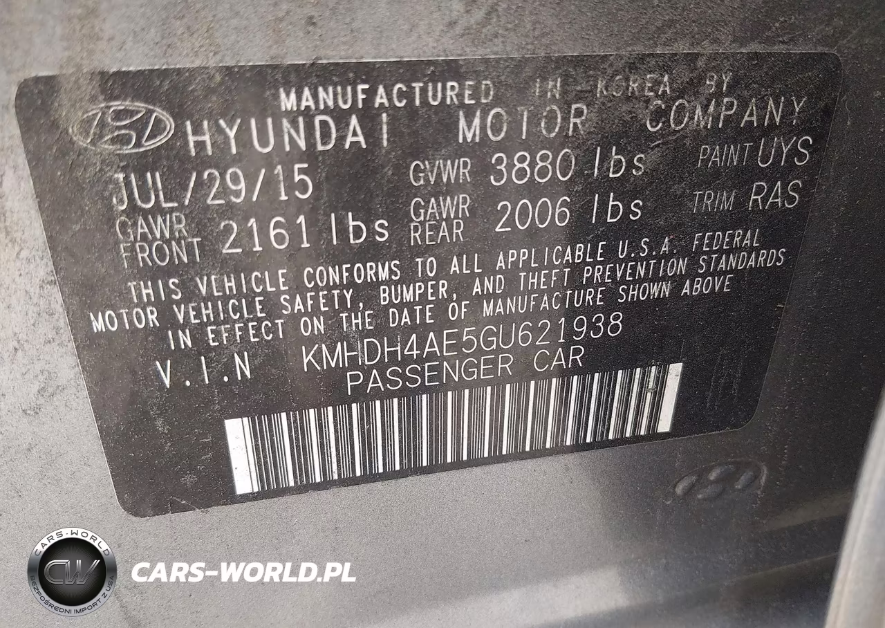 2016 Hyundai Elantra Se VIN:KMHDH4AE5GU621938 - 9