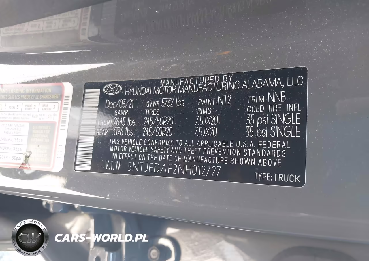 2022 Hyundai Santa Cruz Limited VIN:5NTJEDAF2NH012727 - 9