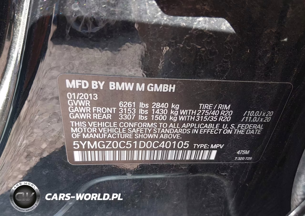 2013 BMW X6 M VIN:5YMGZ0C51D0C40105 - 9