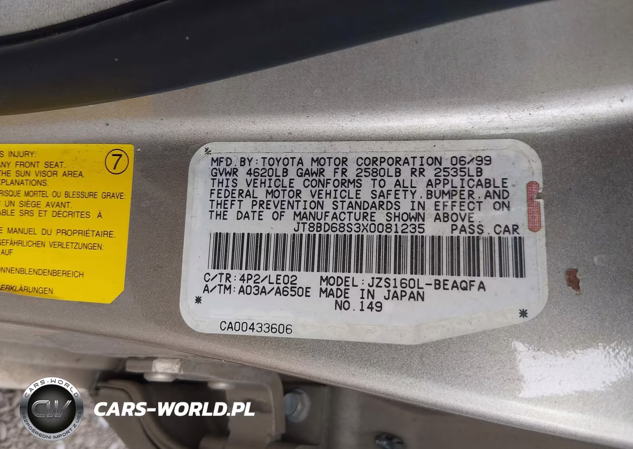 1999 Lexus Gs 300 VIN:JT8BD68S3X0081235 - 9
