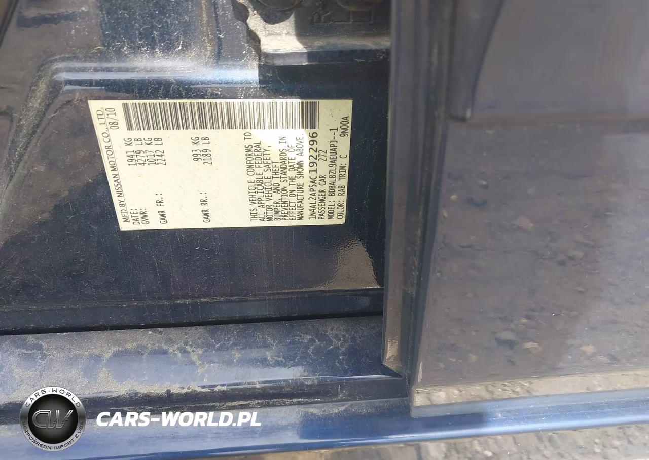 2010 Nissan Altima 2.5 S VIN:1N4AL2AP5AC192296 - 9