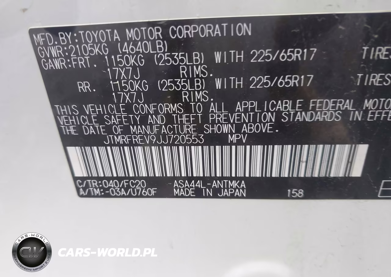 2018 Toyota Rav4 Xle VIN:JTMRFREV9JJ720553 - 9