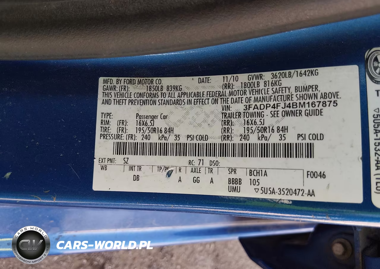 2011 Ford Fiesta Ses VIN:3FADP4FJ4BM167875 - 9