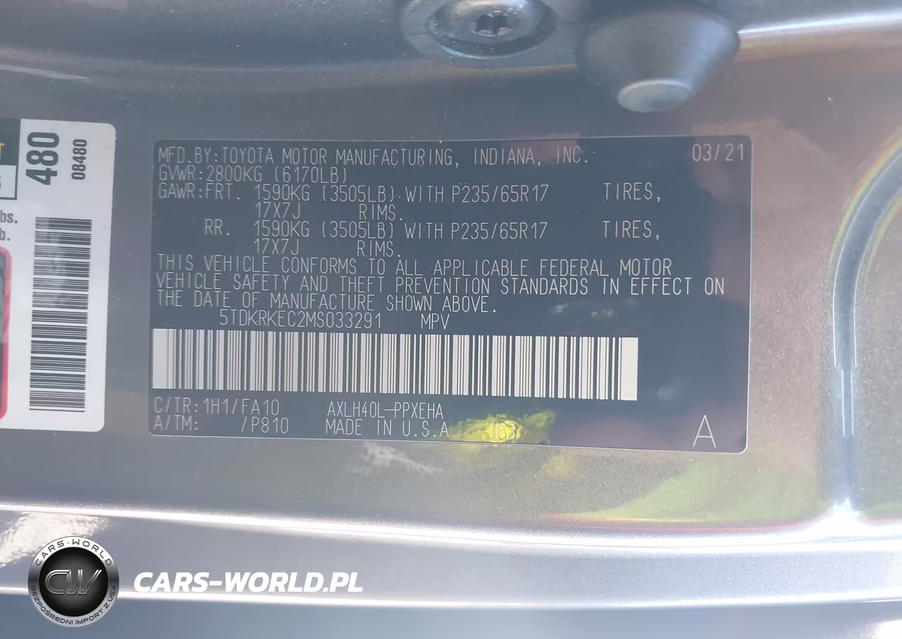 2021 Toyota Sienna Le VIN:5TDKRKEC2MS033291 - 9