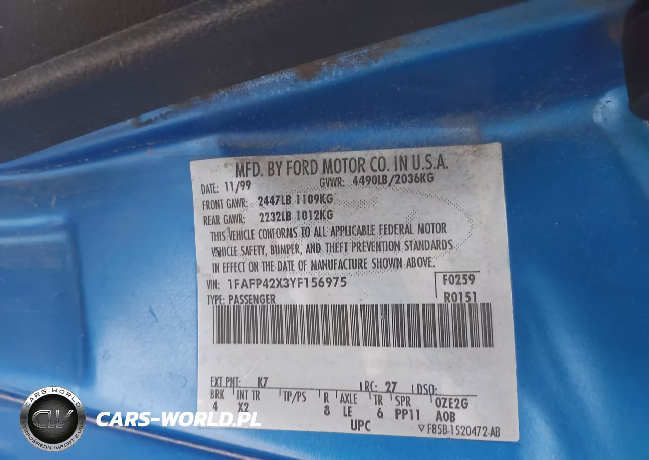 2000 Ford Mustang Gt VIN:1FAFP42X3YF156975 - 9