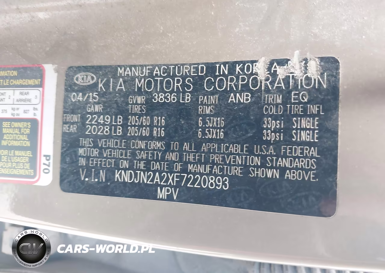 2015 Kia Soul VIN:KNDJN2A2XF7220893 - 9
