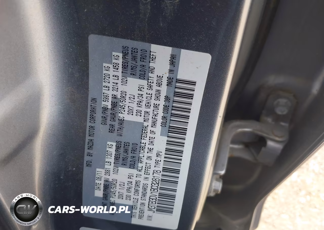 2011 Mazda Cx-9 Grand Touring VIN:JM3TB3DV1B0328178 - 9