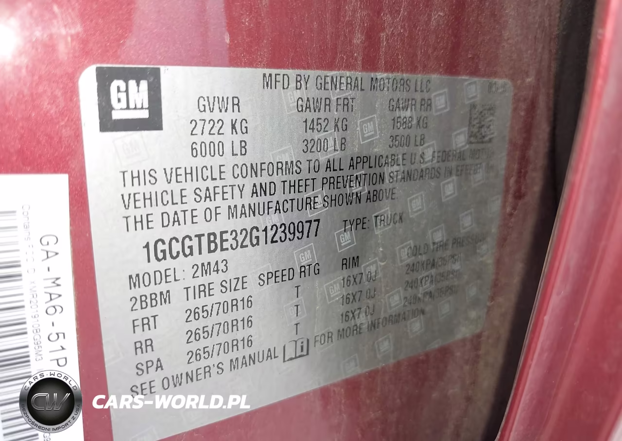 2016 Chevrolet Colorado Wt VIN:1GCGTBE32G1239977 - 9