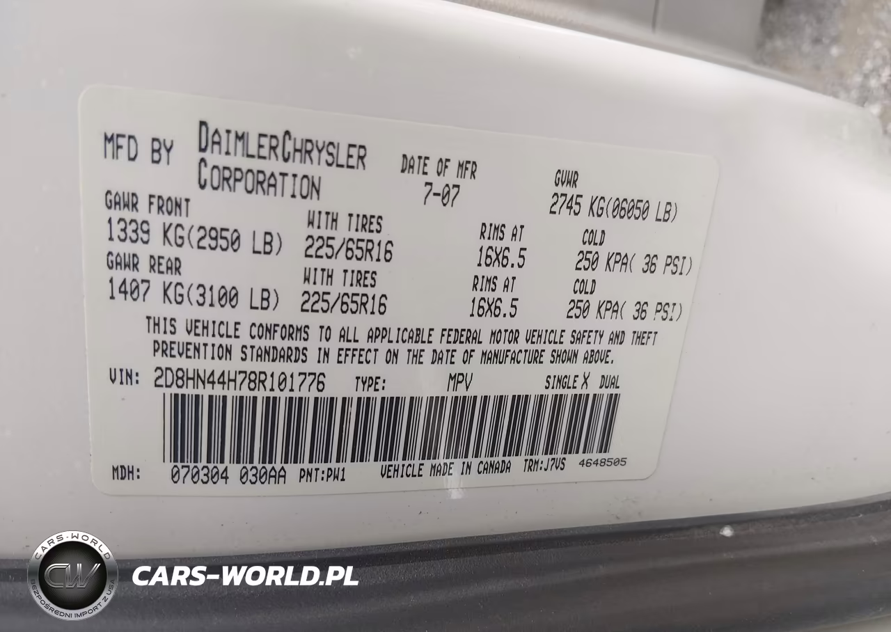 2008 Dodge Grand Caravan Se VIN:2D8HN44H78R101776 - 9