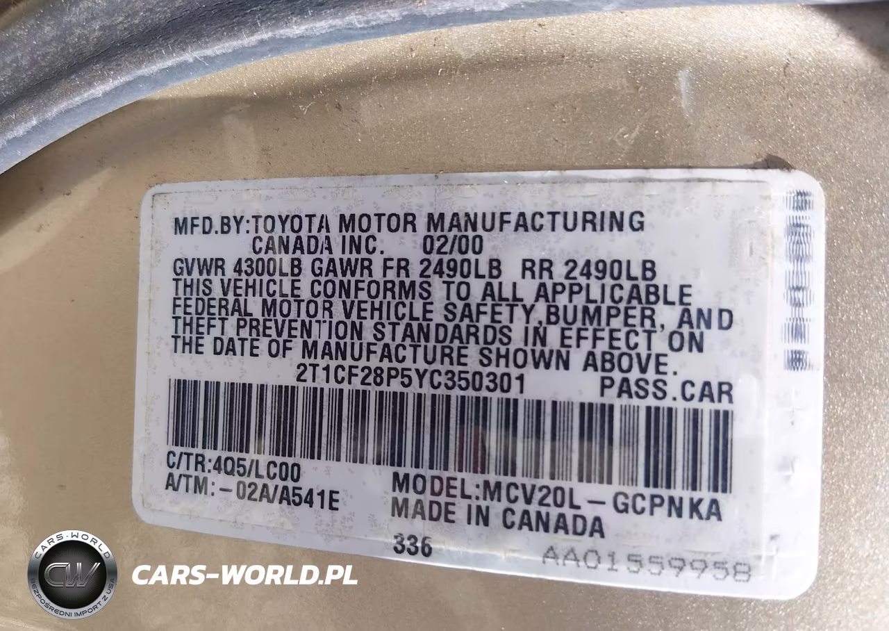 2000 Toyota Camry Solara Sle V6 VIN:2T1CF28P5YC350301 - 9