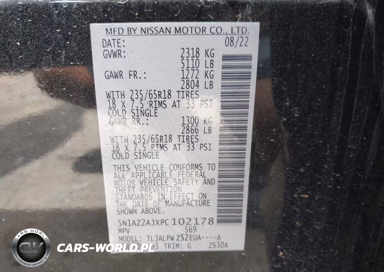 2023 Nissan Murano S Fwd VIN:5N1AZ2AJXPC102178 - 9