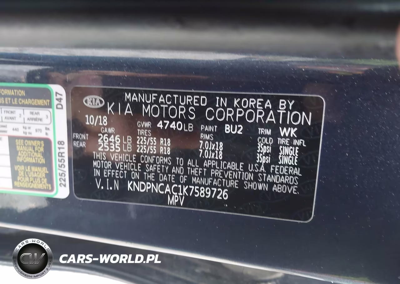 2019 Kia Sportage Ex VIN:KNDPNCAC1K7589726 - 9
