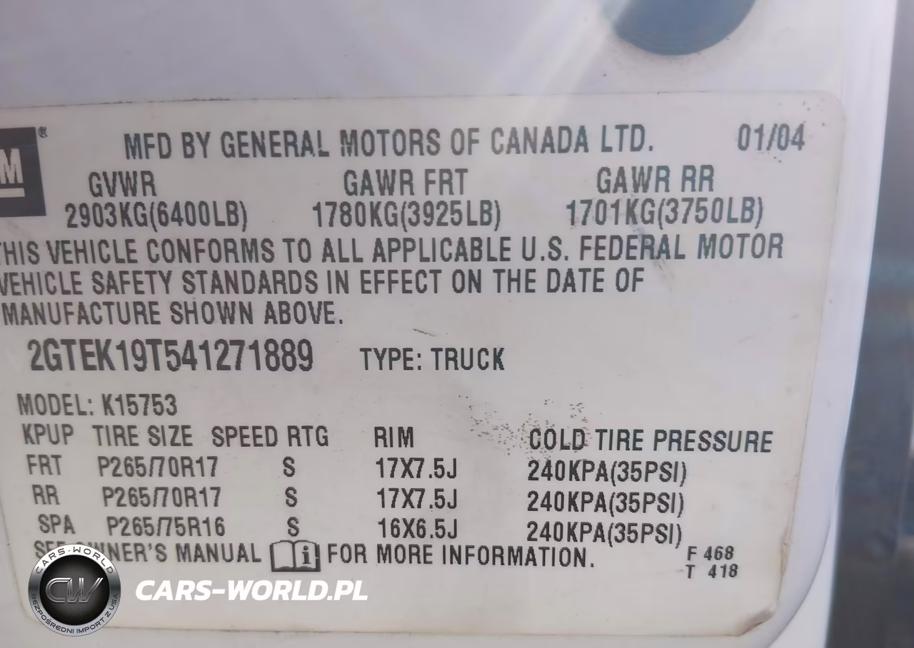 2004 GMC Sierra 1500 Sle VIN:2GTEK19T541271889 - 9