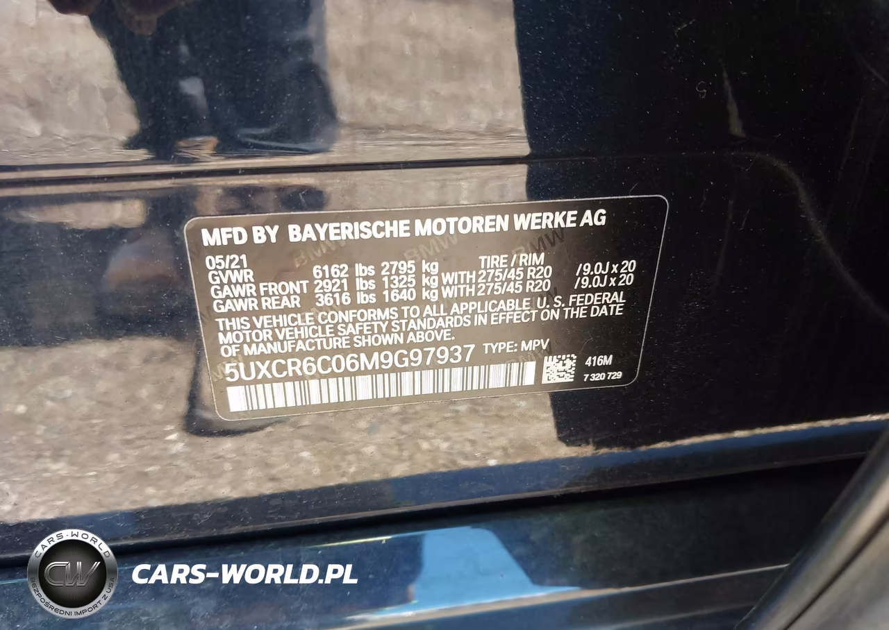 2021 BMW X5 xDrive40I VIN:5UXCR6C06M9G97937 - 9