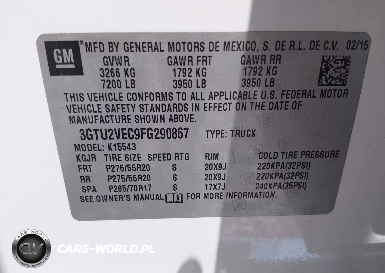 2015 GMC Sierra 1500 Slt VIN:3GTU2VEC9FG290867 - 9
