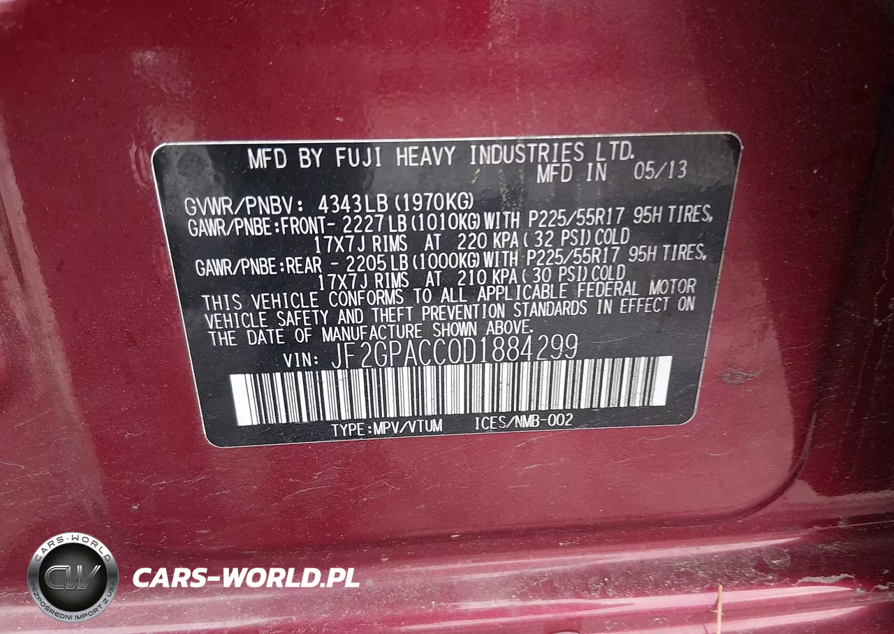 2013 Subaru Xv Crosstrek 2.0I Premium VIN:JF2GPACC0D1884299 - 9