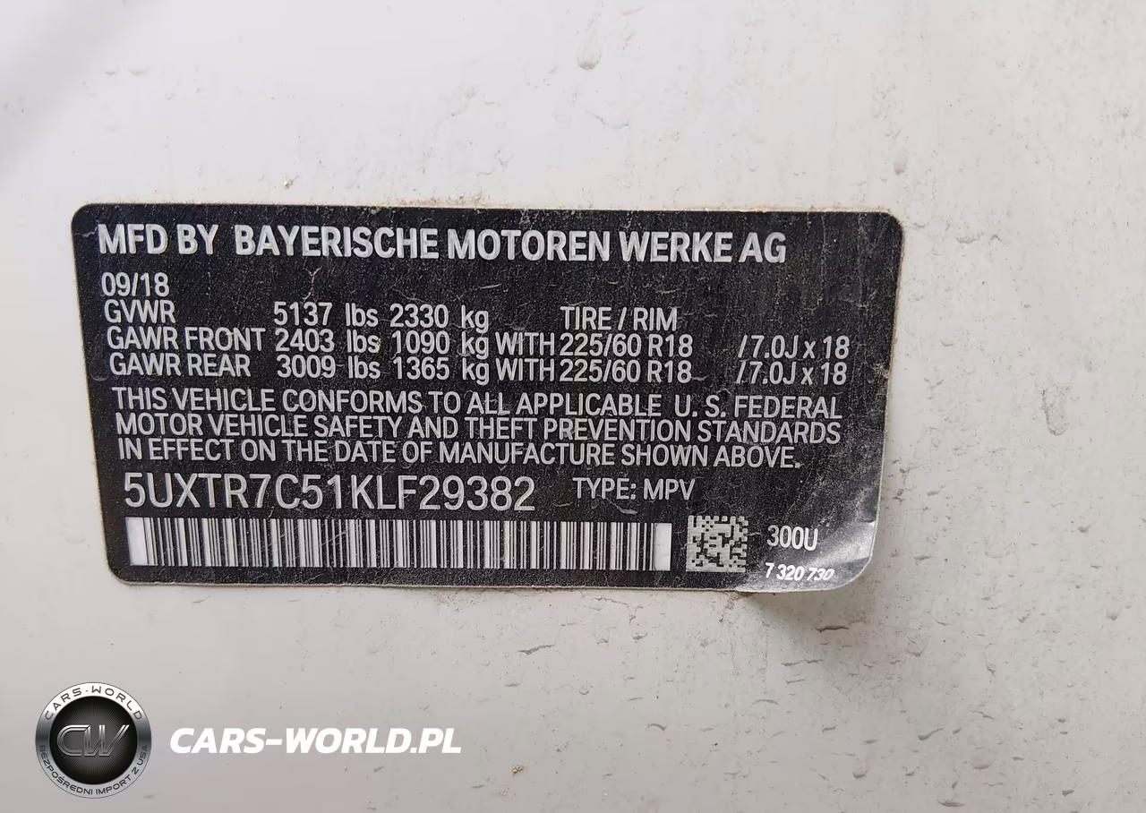 2019 BMW X3 Sdrive30I VIN:5UXTR7C51KLF29382 - 9