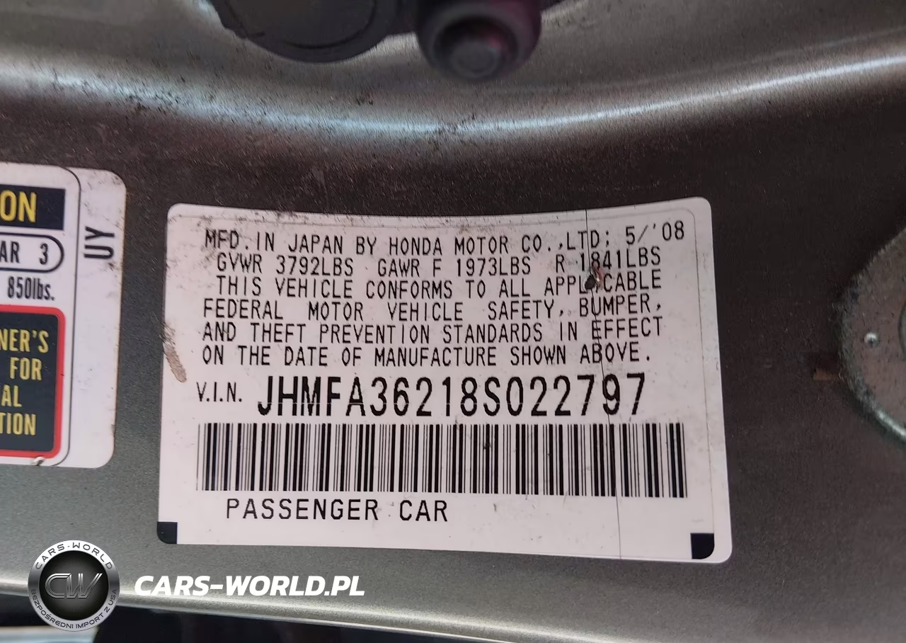 2008 Honda Civic Hybrid VIN:JHMFA36218S022797 - 9