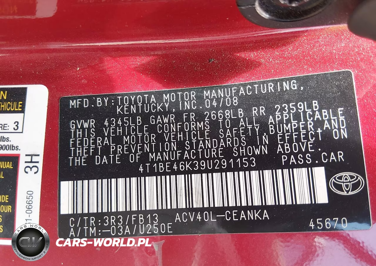 2009 Toyota Camry Le VIN:4T1BE46K39U291153 - 9