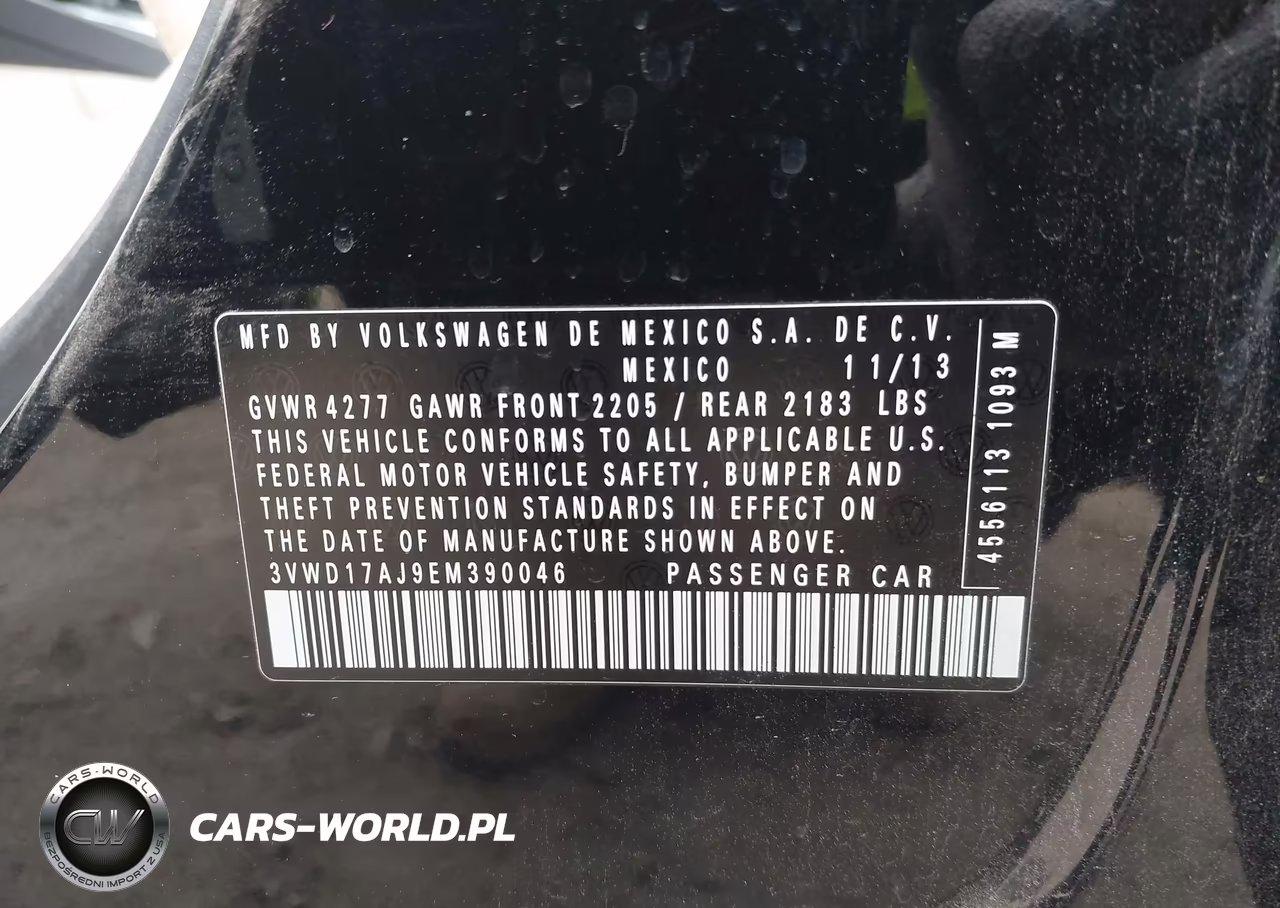 2014 Volkswagen Jetta 1.8T Se VIN:3VWD17AJ9EM390046 - 9