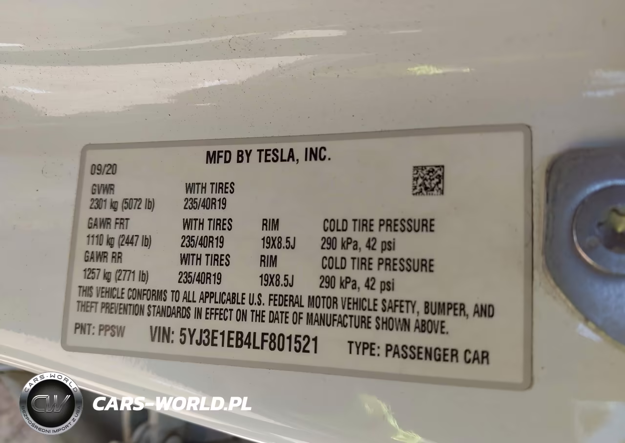 2020 Tesla Model 3 Long Range Dual Motor All-Wheel Drive VIN:5YJ3E1EB4LF801521 - 9