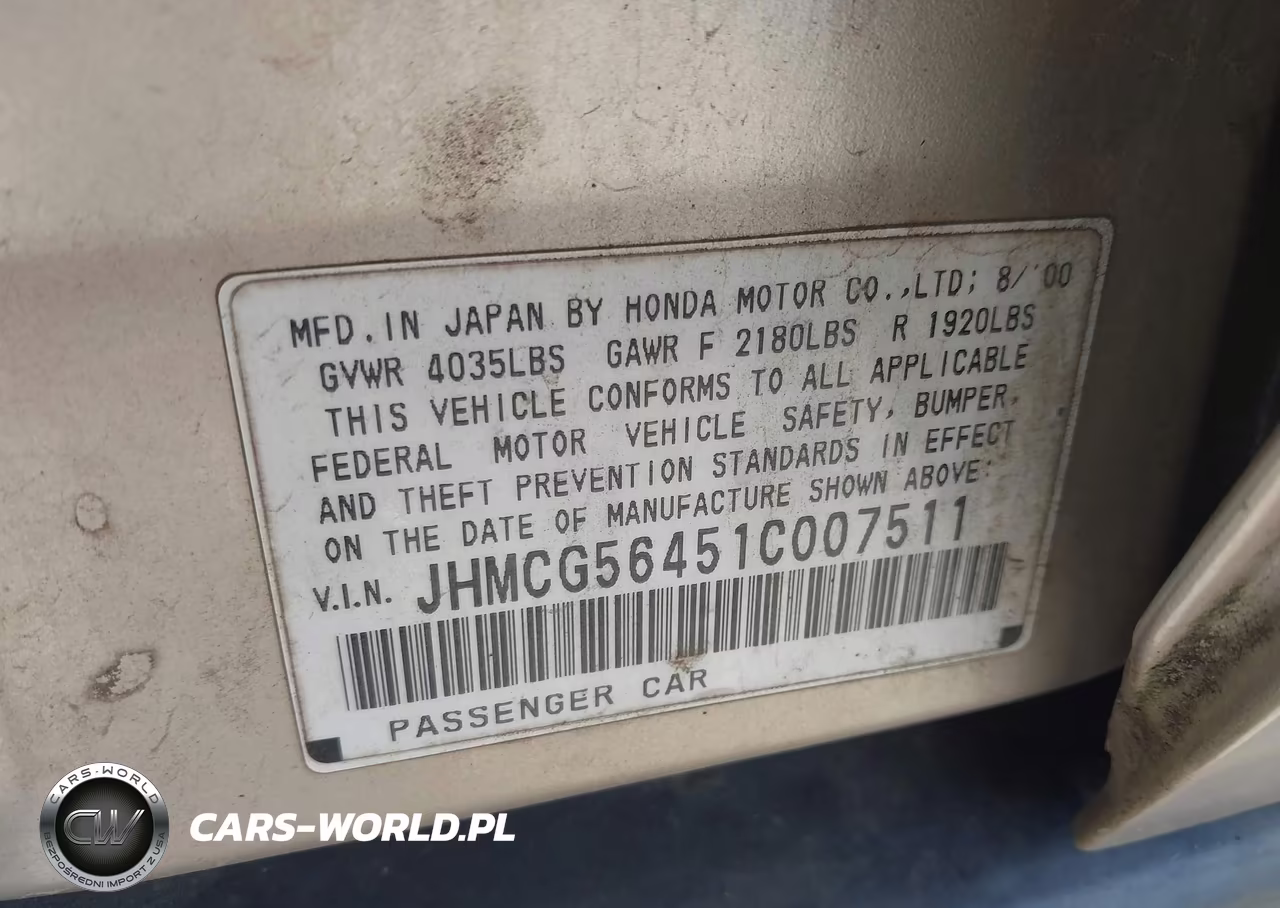 2001 Honda Accord 2.3 Lx VIN:JHMCG56451C007511 - 9