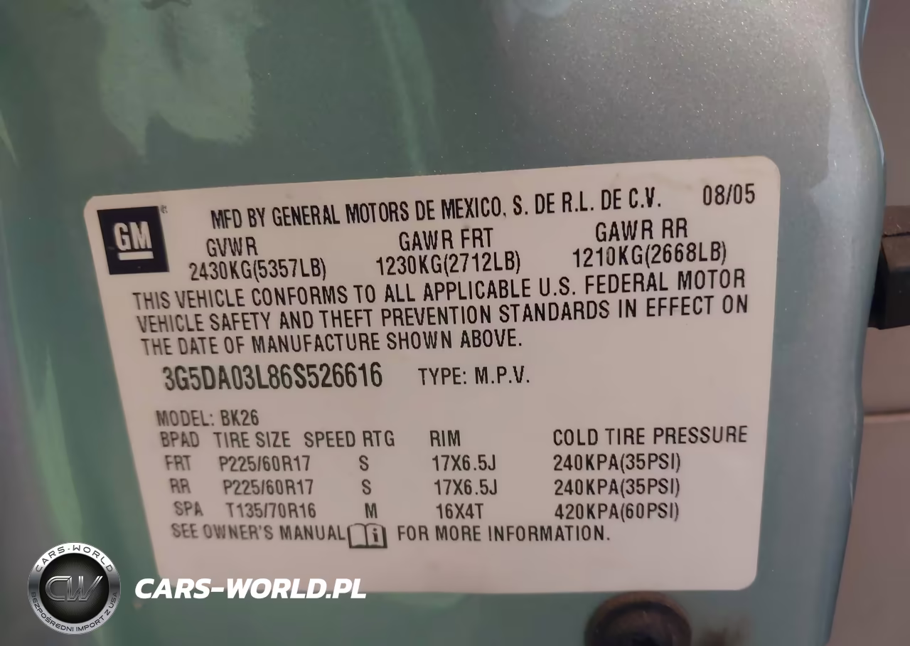 2006 Buick Rendezvous Cx VIN:3G5DA03L86S526616 - 9