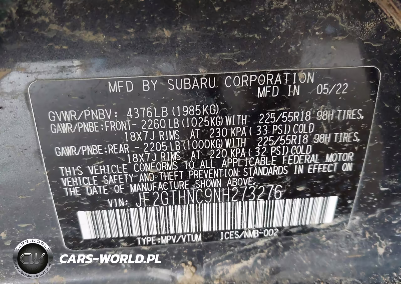 2022 Subaru Crosstrek Limited VIN:JF2GTHNC9NH273276 - 9