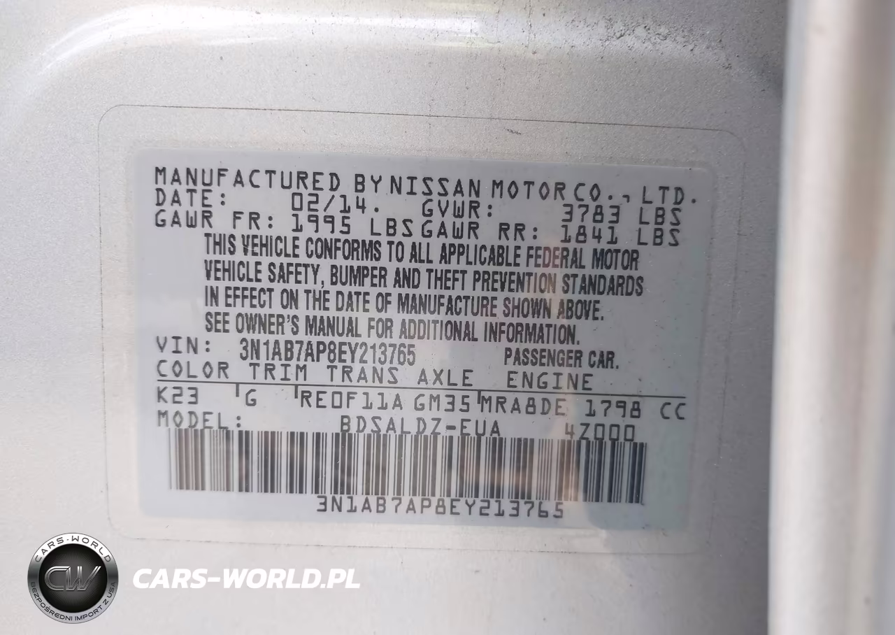 2014 Nissan Sentra Fe+ S-Fe+ Sv-S-Sl-Sr-Sv VIN:3N1AB7AP8EY213765 - 9
