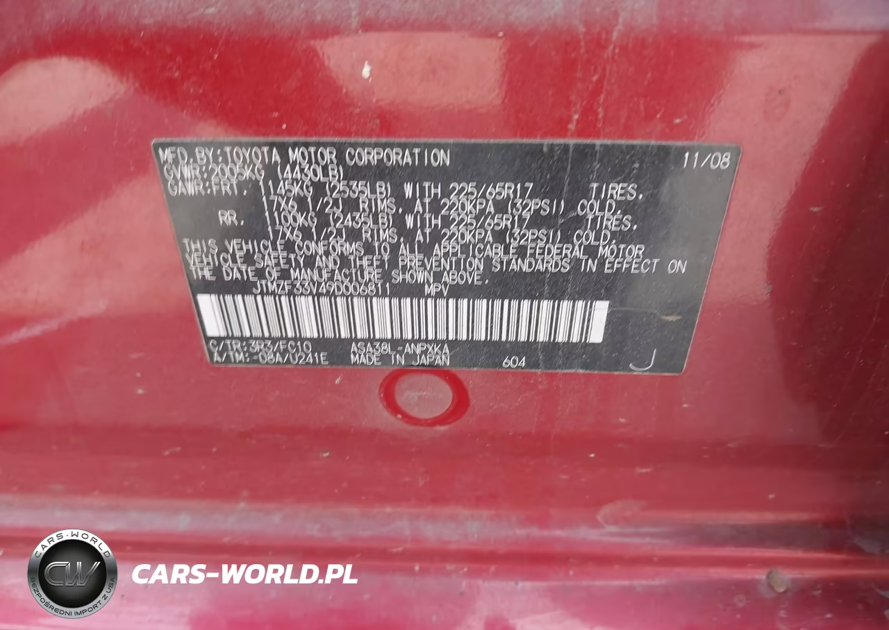 2009 Toyota Rav4 VIN:JTMZF33V49D006811 - 9