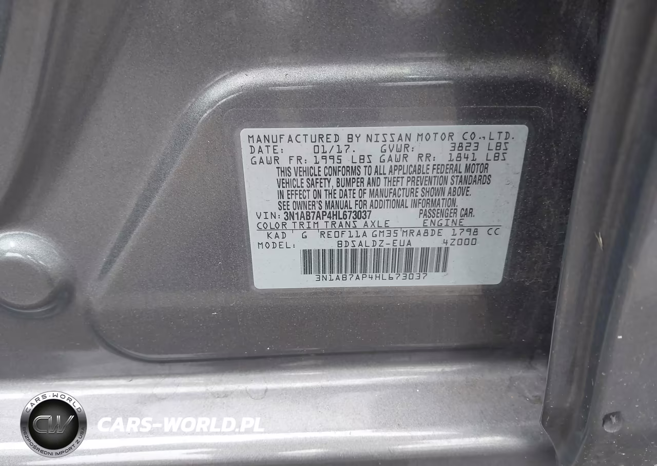 2017 Nissan Sentra Sv VIN:3N1AB7AP4HL673037 - 9
