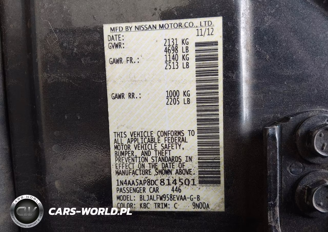 2013 Nissan Maxima 3.5 Sv VIN:1N4AA5AP8DC814501 - 9