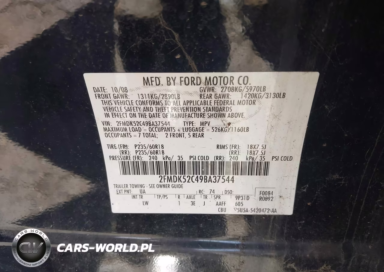 2009 Ford Flex Sel VIN:2FMDK52C49BA37544 - 9