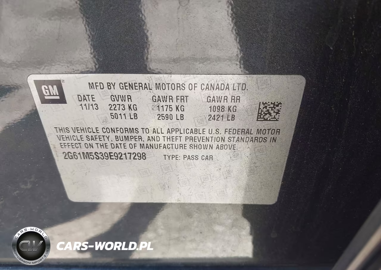 2014 Cadillac Xts Luxury VIN:2G61M5S39E9217298 - 9