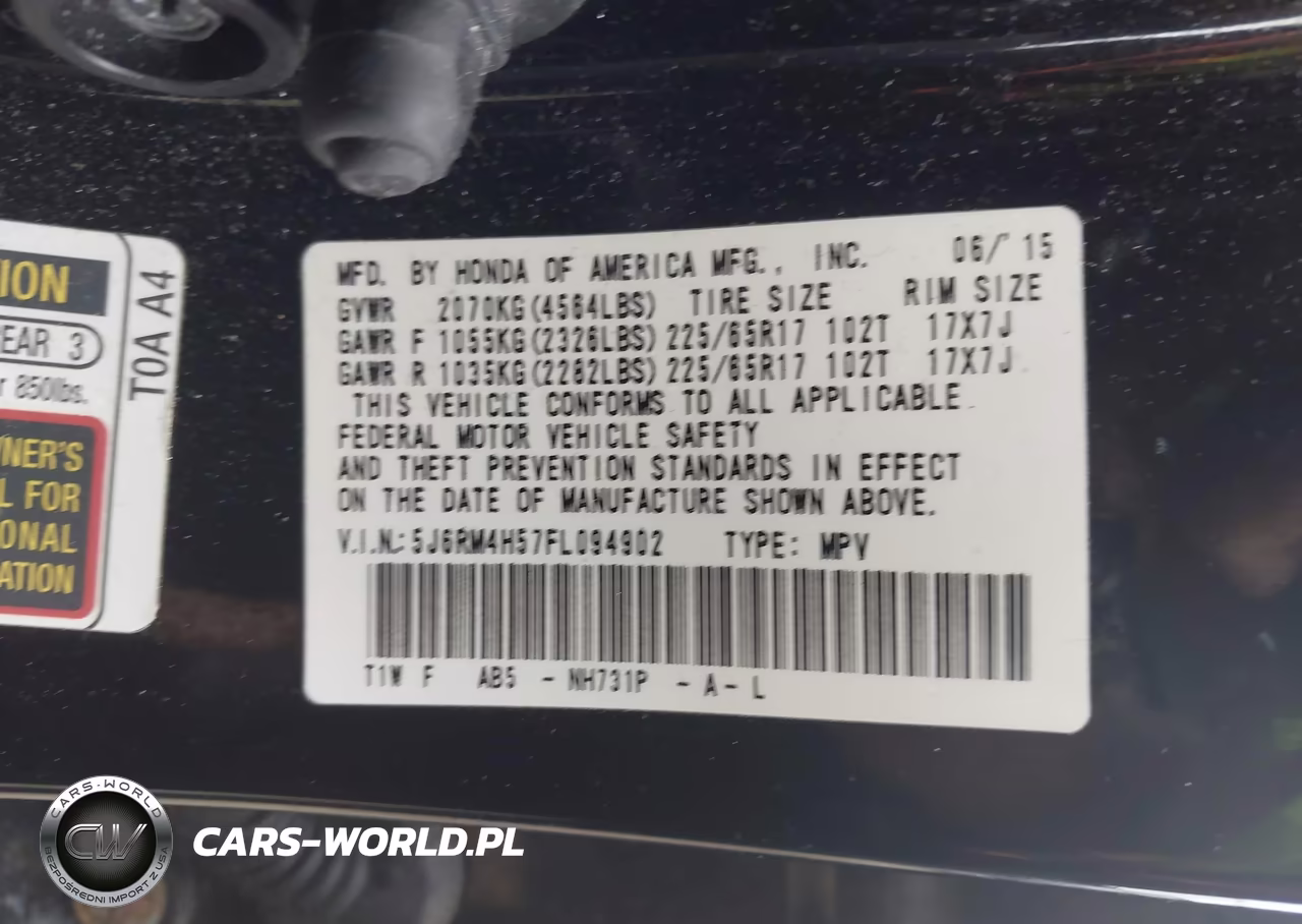 2015 Honda Cr-V Ex VIN:5J6RM4H57FL094902 - 9