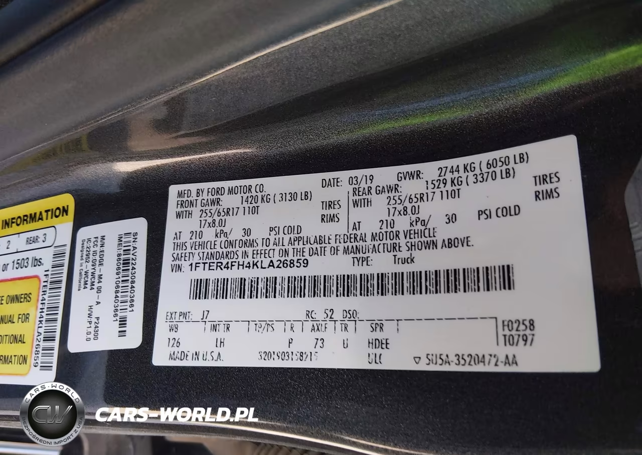 2019 Ford Ranger Xlt VIN:1FTER4FH4KLA26859 - 9
