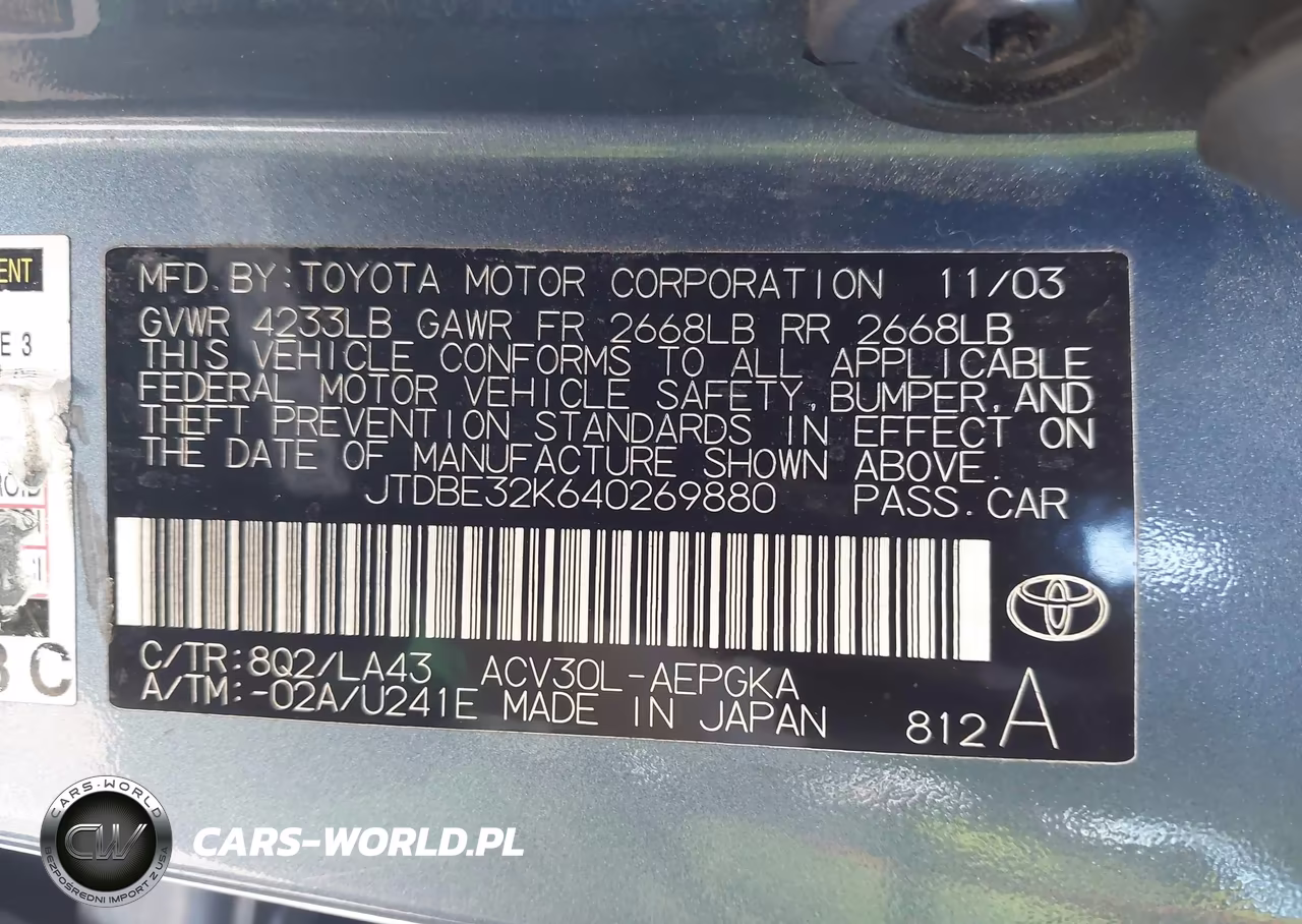 2004 Toyota Camry Xle VIN:JTDBE32K640269880 - 9
