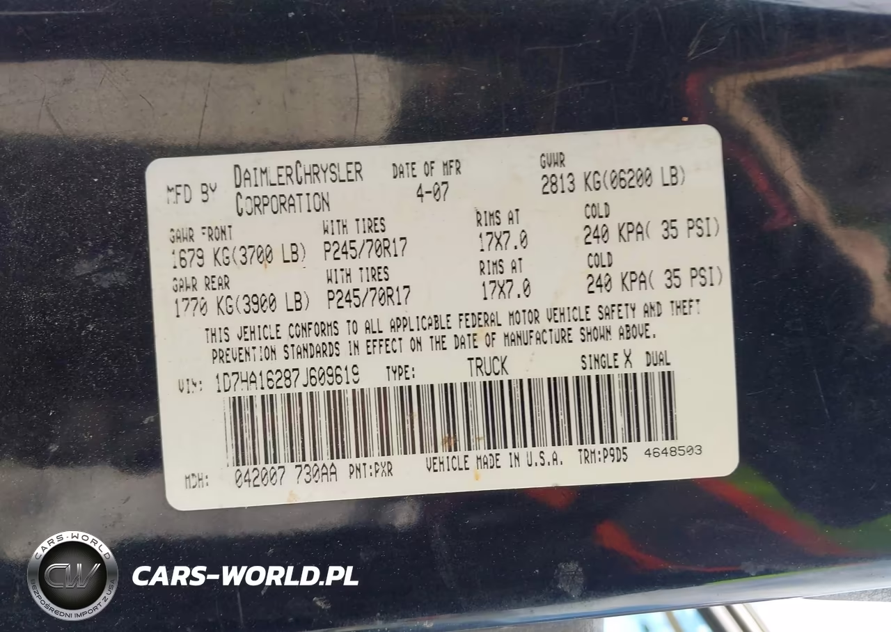2007 Dodge Ram 1500 St VIN:1D7HA16287J609619 - 9