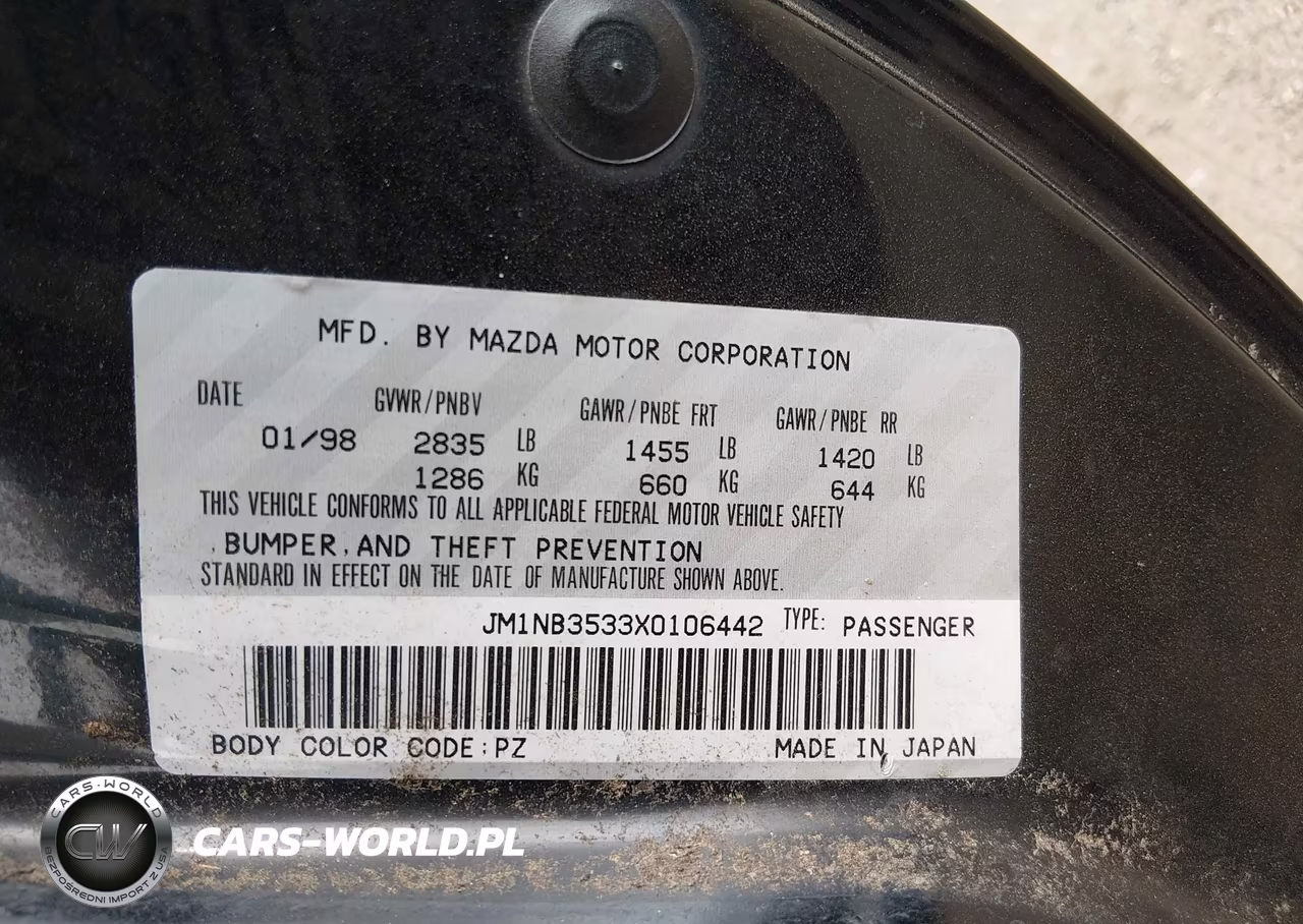 1999 Mazda Mx-5 Miata Leather-Leather Pkg-Popular Equip-Sport-Touring-Touring Pkg VIN:JM1NB3533X0106442 - 9