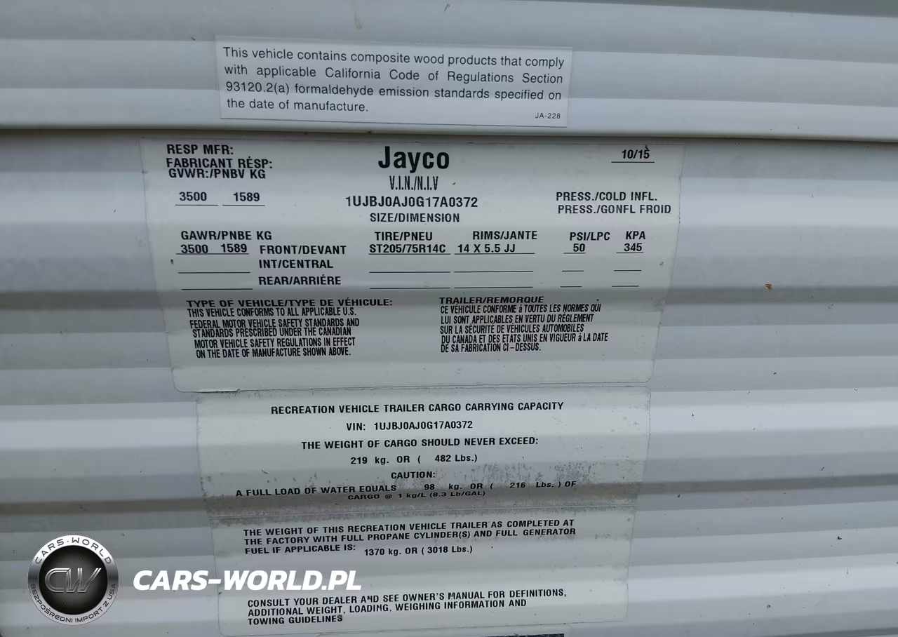 2016 Jayco Camper VIN:1UJBJOAJOG17A0372 - 9