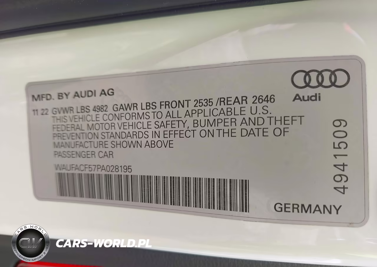 2023 Audi A5 Sportback Premium Plus 45 Tfsi S Line Quattro S Tronic VIN:WAUFACF57PA028195 - 9