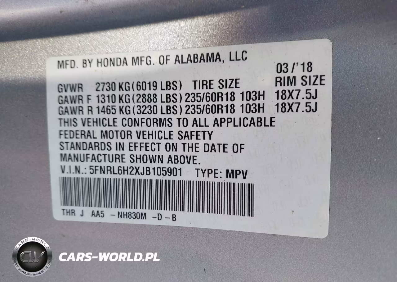 2018 Honda Odyssey Lx VIN:5FNRL6H2XJB105901 - 9