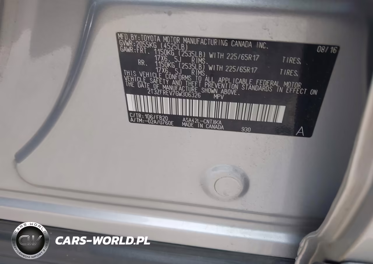 2016 Toyota Rav4 Le VIN:2T3ZFREV7GW306326 - 9