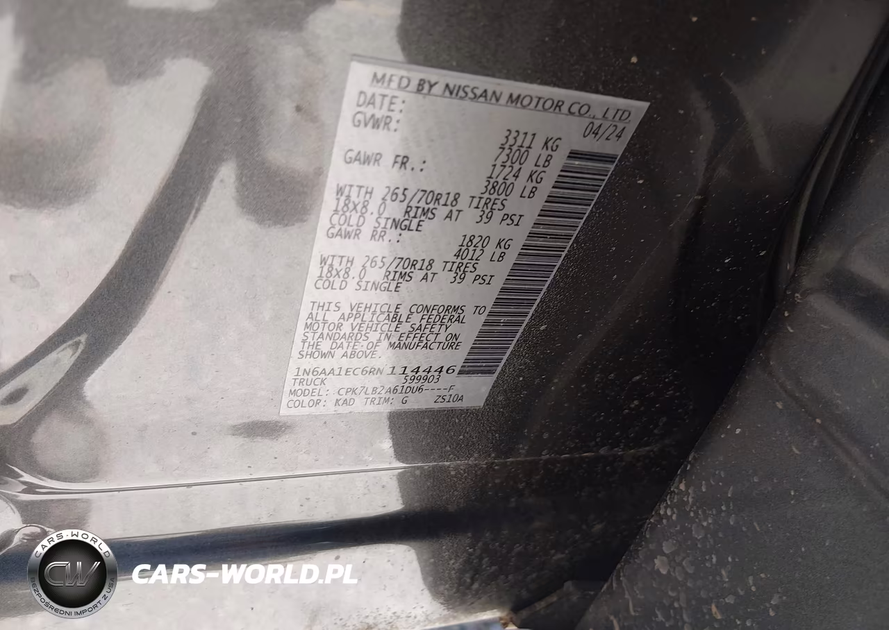 2024 Nissan Titan VIN:1N6AA1EC6RN114446 - 9