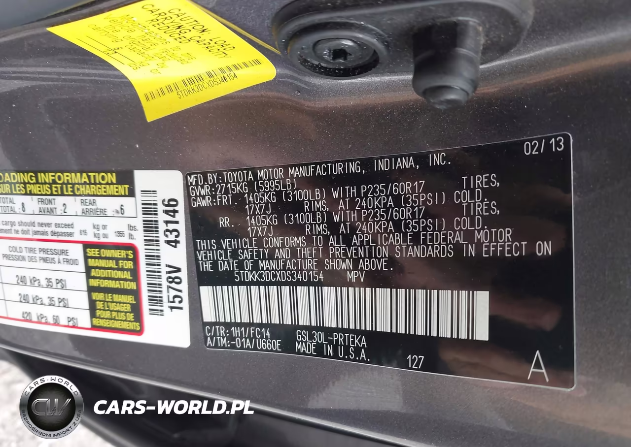 2013 Toyota Sienna Le V6 8 Passenger VIN:5TDKK3DCXDS340154 - 9