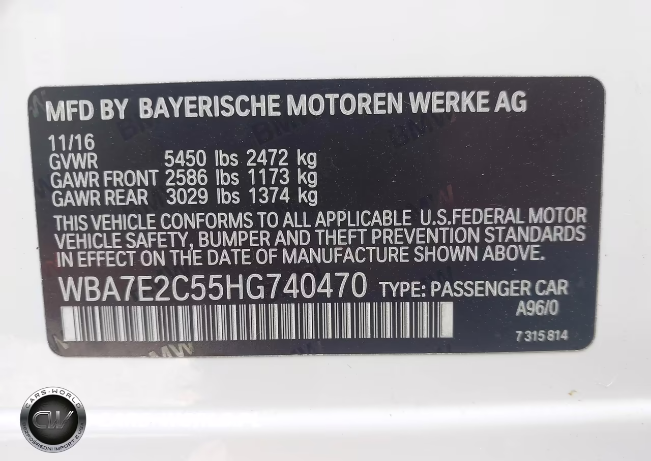 2017 BMW 740I VIN:WBA7E2C55HG740470 - 9