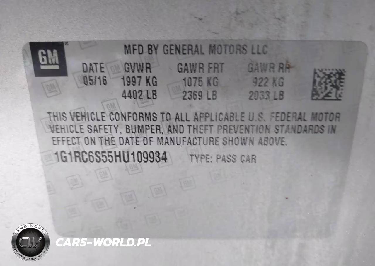 2017 Chevrolet Volt Lt VIN:1G1RC6S55HU109934 - 9