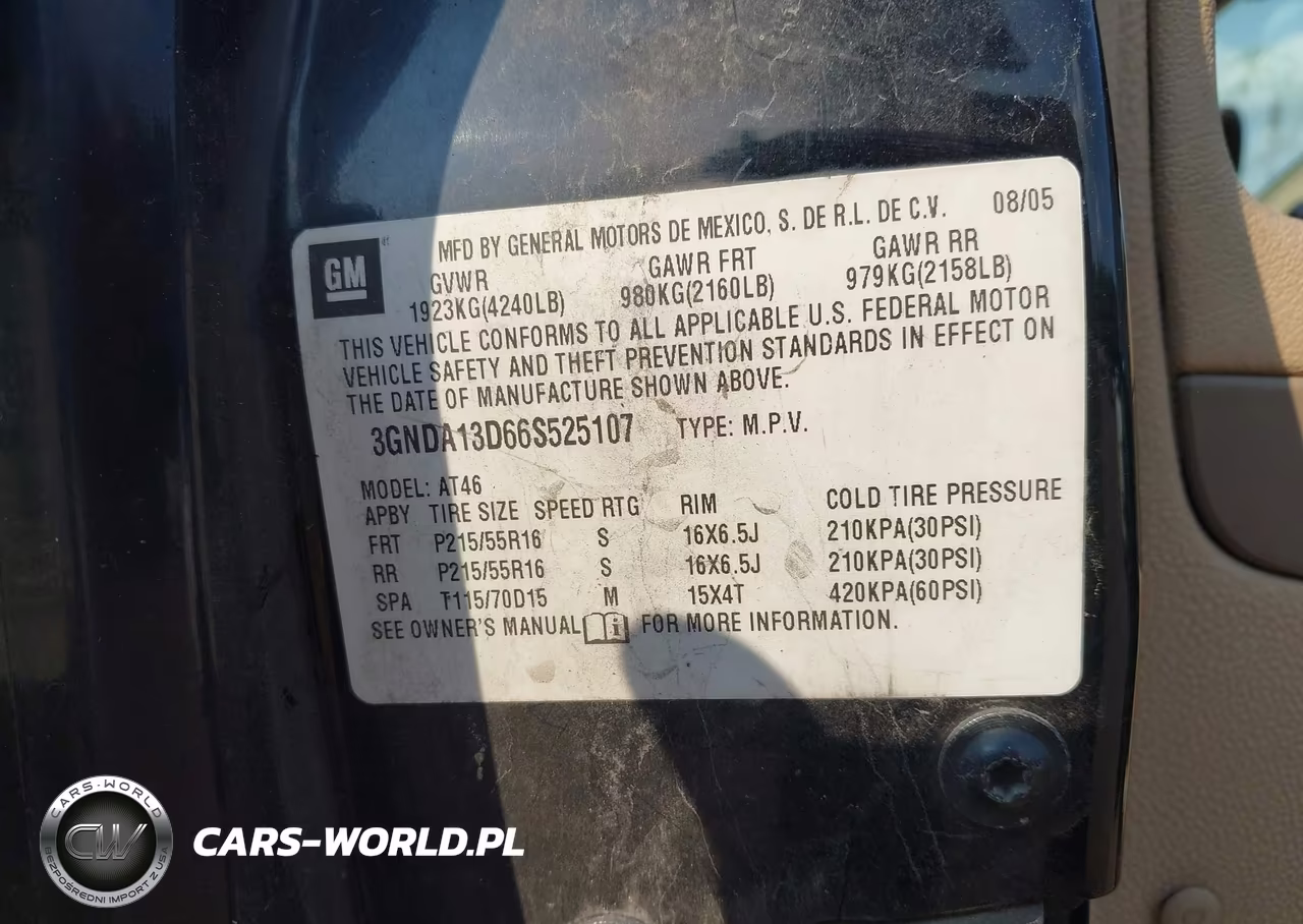 2006 Chevrolet Hhr Ls VIN:3GNDA13D66S525107 - 9