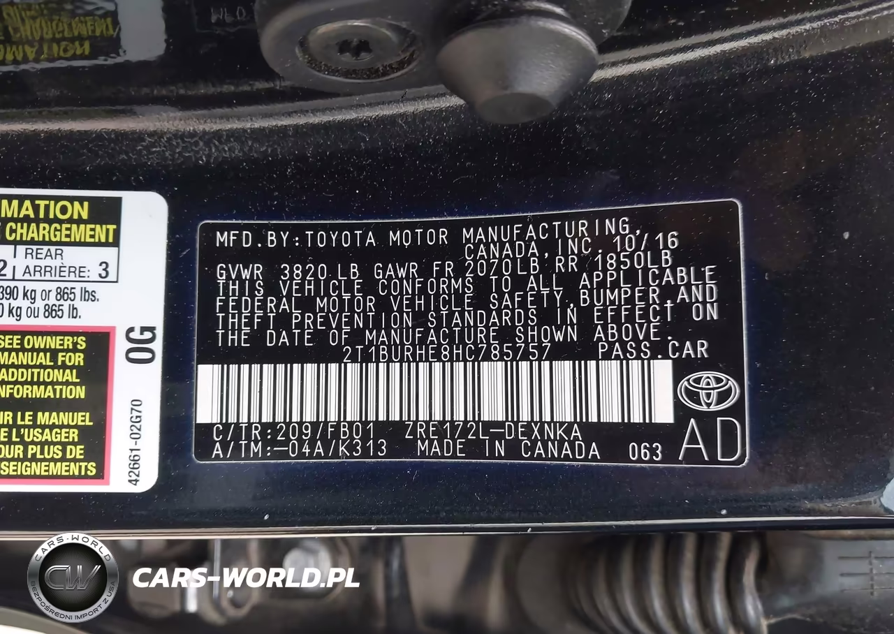2017 Toyota Corolla Le VIN:2T1BURHE8HC785757 - 9